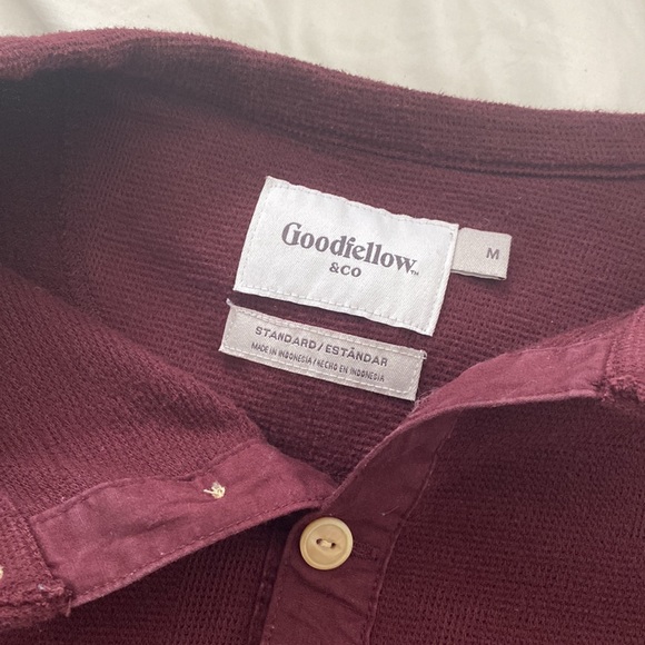 Mens Long Sleeve Henley - Size M - Picture 2 of 2